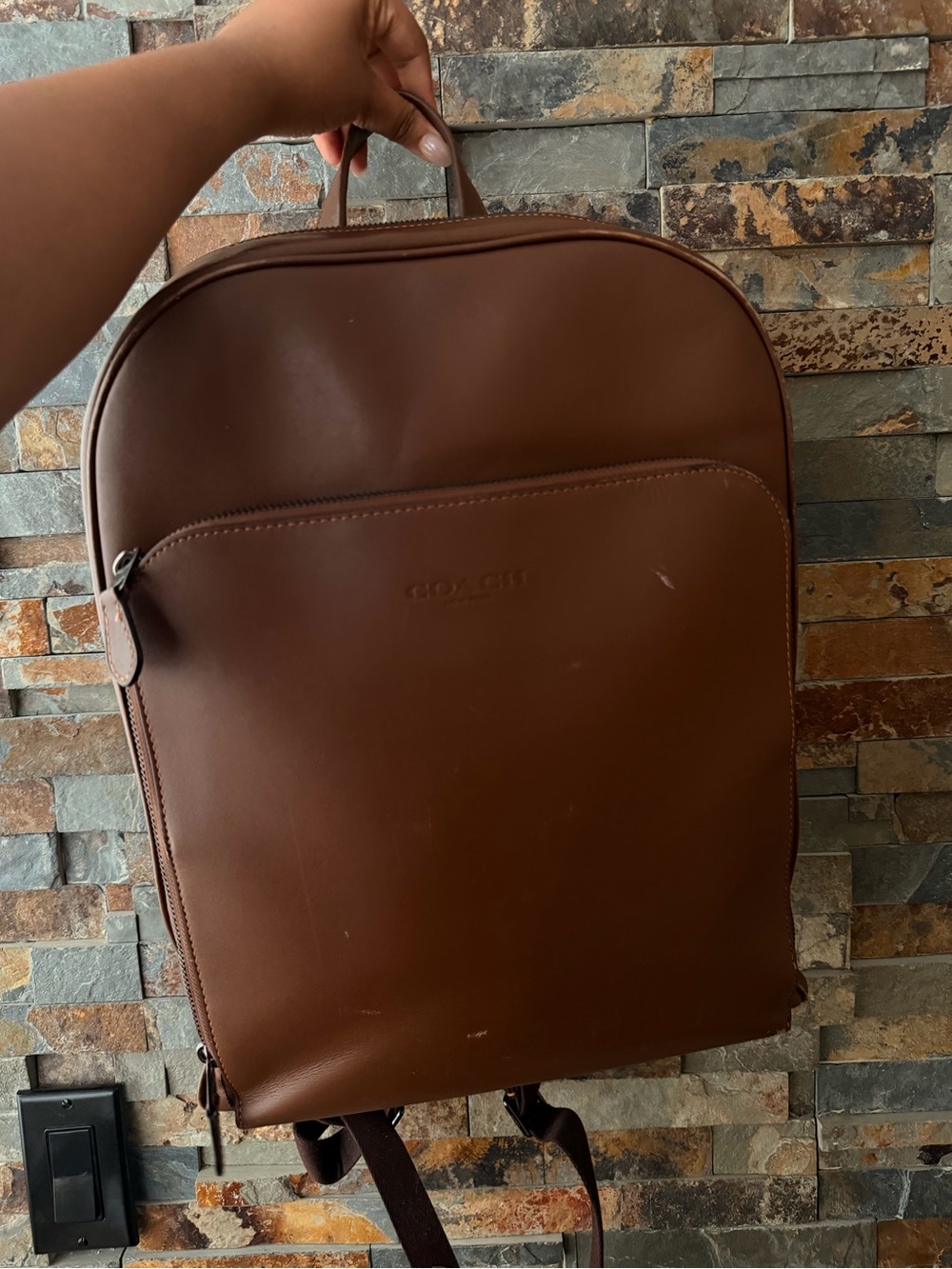 Coach Brown Leather Men’s Backpack
